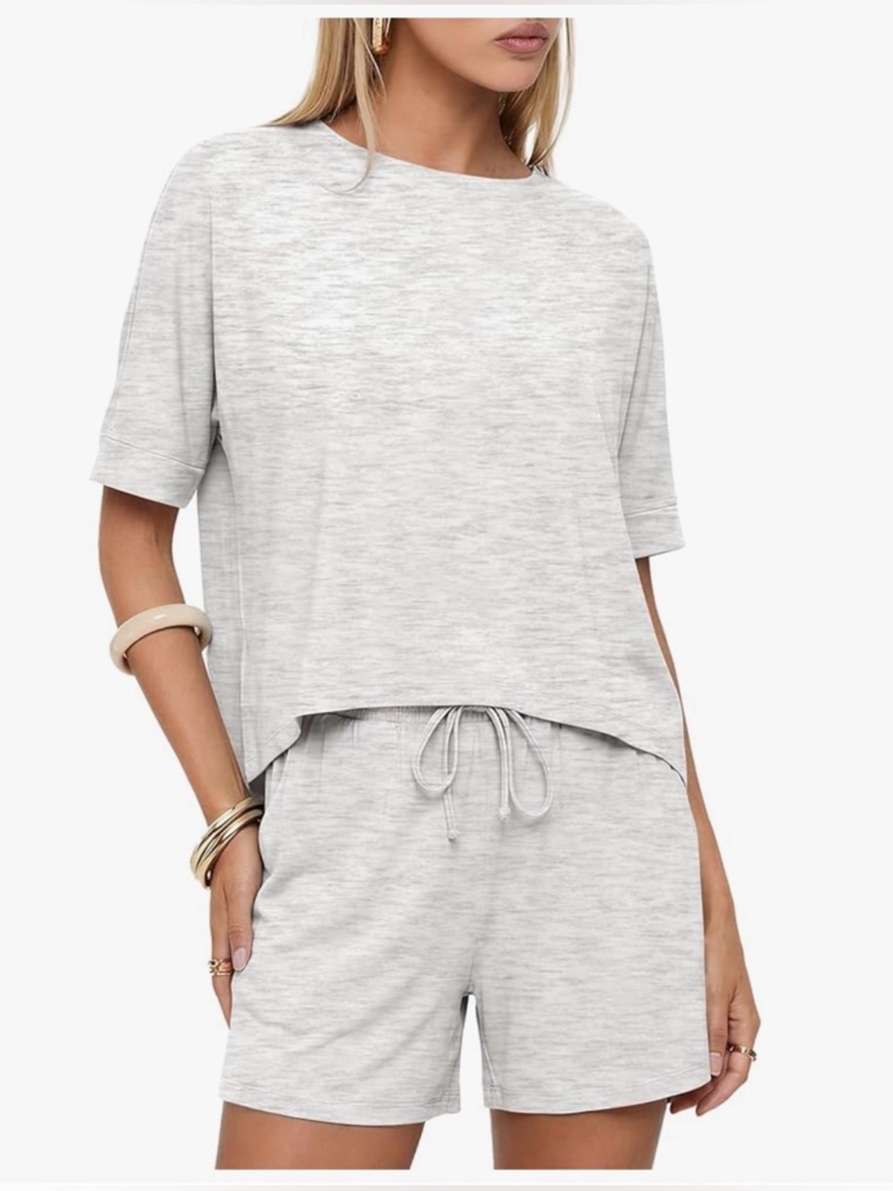 NWT 2PC GRAY Lounge Shorts Set-M